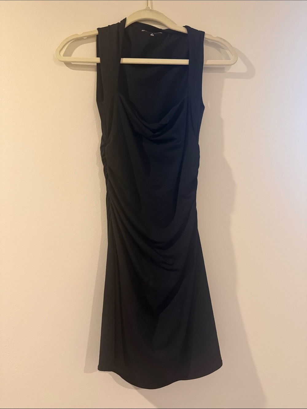 Abercrombie & Fitch Black Sleeveless Draped Midi Dress